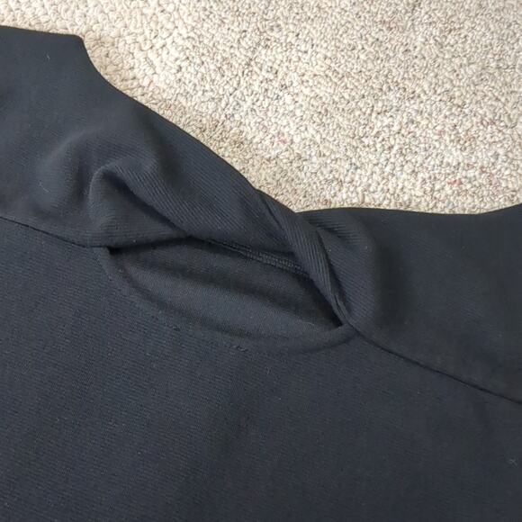 Talbots Black Twist Back 3/4 Sleeve Top Women’s Large | Textured Pullover - Picture 9 of 9